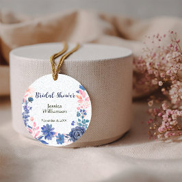 Etiquetas Para Lembrancinhas Chá de panela Indigo Blush Florals Personalizar