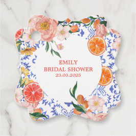 Etiquetas Para Lembrancinhas Chá de panela mediterrâneo de azulejos azuis itali