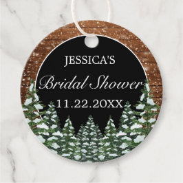 Etiquetas Para Lembrancinhas Chá de panela Preto de Madeira e Pinheiro Floresta