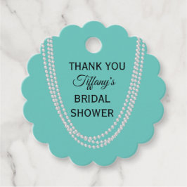 Etiquetas Para Lembrancinhas Chá de panela Turquesa e Pérolas Obrigado