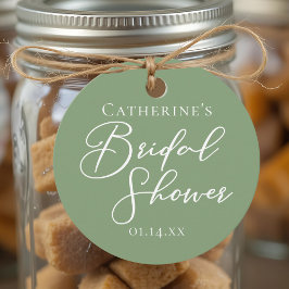 Etiquetas Para Lembrancinhas Chá de panela Verde Chic Sage Personalizado