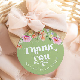 Etiquetas Para Lembrancinhas Chá de panela verde de flor selvagem obrigado você