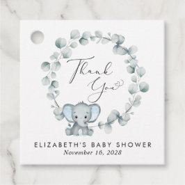 Etiquetas Para Lembrancinhas Chá Eucalyptus Baby Boy, Elefante Bonito Obrigado