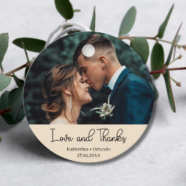 Etiquetas Para Lembrancinhas Champagne Elegant Wedding Love & Thanks Photo