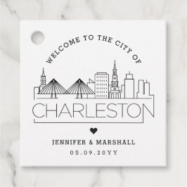 Etiquetas Para Lembrancinhas Charleston Skyline | Favor de Boas-Vindas do Casam