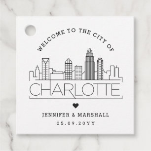Etiquetas Para Lembrancinhas Charlotte Skyline Favor de Boas-Vindas do Casame