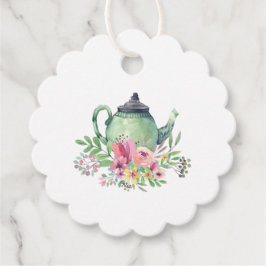 Etiquetas Para Lembrancinhas Chávena de Chá em Aquarela e Flores Festa de Chá