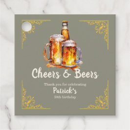 Etiquetas Para Lembrancinhas Cheers and Beers Glass Bottle 50th Birthday