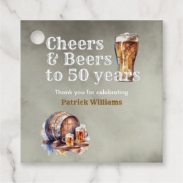 Etiquetas Para Lembrancinhas Cheers Beers 50 Years Black Smokey Men's Birthday