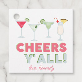 Etiquetas Para Lembrancinhas "Cheers Y'all Cocktail Favor Gift Tags"