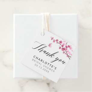 Etiquetas Para Lembrancinhas Cherry Blossom Calliografia Rosa Obrigado