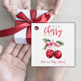 Etiquetas Para Lembrancinhas Cherry no Chá de fraldas de Arco Rosa Superior