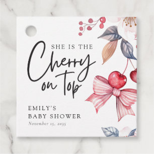 Etiquetas Para Lembrancinhas Cherry no Chá de fraldas de coquete do Arco Rosa S