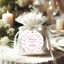 Etiquetas Para Lembrancinhas Cherry no topo Arco rosa Red Baby Girl Chá