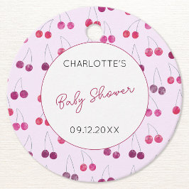 Etiquetas Para Lembrancinhas Cherry Watercolor Chá de fraldas Personalizado