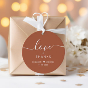 Etiquetas Para Lembrancinhas Chic Amor E Gratidão Terracotta Casamento
