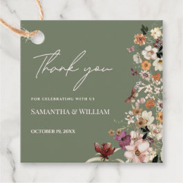 Etiquetas Para Lembrancinhas Chic Boho Wildflower Rustic Sage Casamento Verde