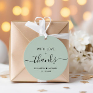 Etiquetas Para Lembrancinhas Chic Casamento Verde Sage Obrigado