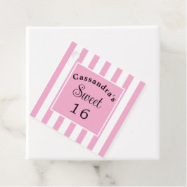Etiquetas Para Lembrancinhas Chic Clássico de 16 Cinzas Rosa