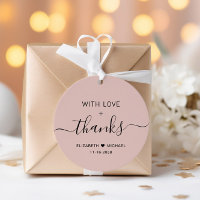 Chic Com Amor Rosa Bege Casamento Obrigado