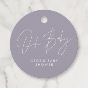 Etiquetas Para Lembrancinhas Chic lilac roxo moderno com script de chá de frald