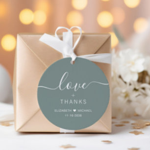 Etiquetas Para Lembrancinhas Chic Love and Obrigados Sage Green Wedes
