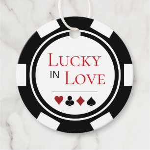 Etiquetas Para Lembrancinhas Chic Lucky In Love Black White Poker Casamento Chi