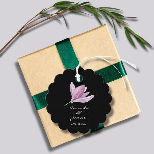 Etiquetas Para Lembrancinhas Chic Purple Floral Obrigado