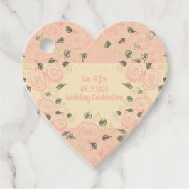 Etiquetas Para Lembrancinhas Chique em Forma de Coração Flor