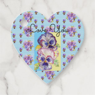Etiquetas Para Lembrancinhas Chique Pansy Blue Love Bot Tags