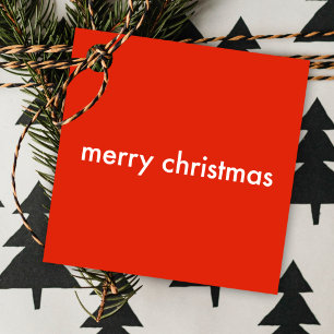 Etiquetas Para Lembrancinhas Chrismas Plain Modern Minimal Bright Red Name