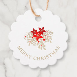 Etiquetas Para Lembrancinhas Christmas Botanical Holly Branches Poinsettias