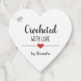 Etiquetas Para Lembrancinhas Chrochetado com marcas de favorecimento de script 