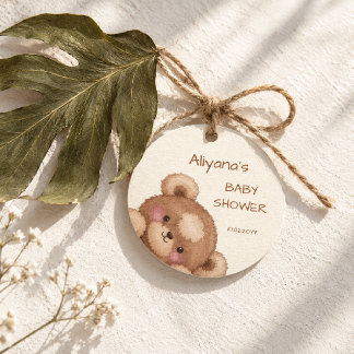 Etiquetas Para Lembrancinhas Chuva Colorida Urso Cub Fofa Obrigado Chá de Bebê
