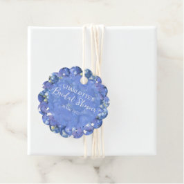 Etiquetas Para Lembrancinhas Chuva de Azul de Hortênsias Personalizada para Chá
