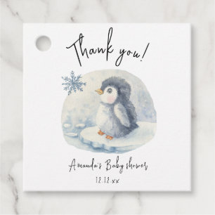 Etiquetas Para Lembrancinhas Chuva de bebê do adorável pinguim ártico agradecid