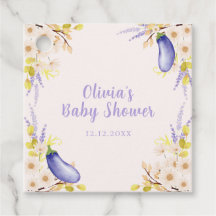 Chuva de Bebê Lavanda Primavera Floral Berinjela 