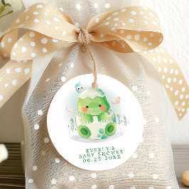 Etiquetas Para Lembrancinhas Chuva de Bebê Menino Aquarela Fofa Ovo de Dinossau