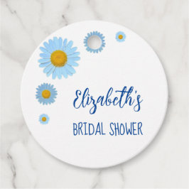 Etiquetas Para Lembrancinhas Chuva de Flores de Margaridas Azuis Casamento