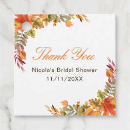 Etiquetas Para Lembrancinhas Chuva de Folhas de Outono Rústico para Chá de Noiv