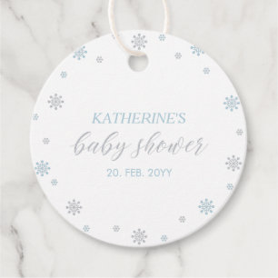 Etiquetas Para Lembrancinhas Chuva de Inverno Azul e Prata Baby Shower