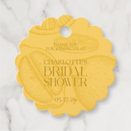 Etiquetas Para Lembrancinhas Chuva de Noiva Cítrica Minimalista Brilhante