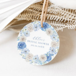 Etiquetas Para Lembrancinhas Chuva de Noiva Floral Azul Elegante