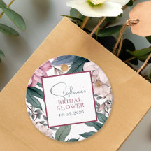 Chuva de Noiva Floral em Aquarela Roxa Elegante
