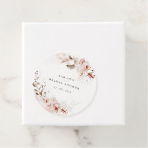 Etiquetas Para Lembrancinhas Chuva de Noiva Floral Marsala Outono Escuro