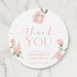 Etiquetas Para Lembrancinhas Chuva de Noiva Floral Pêssego Elegante