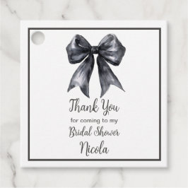 Etiquetas Para Lembrancinhas Chuva de Noiva Laço Preto Coquete