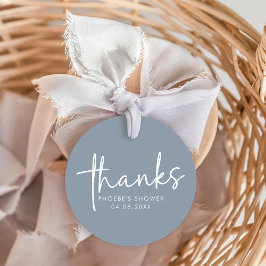 Etiquetas Para Lembrancinhas Chuva de Noiva Minimalista em Azul Empoeirado com 