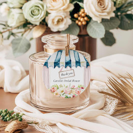 Etiquetas Para Lembrancinhas Chuva de Noiva Redonda Floral Rosa Jardim