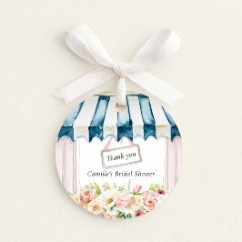 Etiquetas Para Lembrancinhas Chuva de Rosas Floral Bridal Shower Redonda